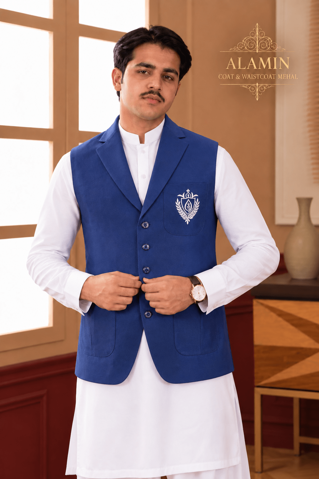 Coat-Collar Waistcoat with Bunch - Al amin coat and waistcoat mehal