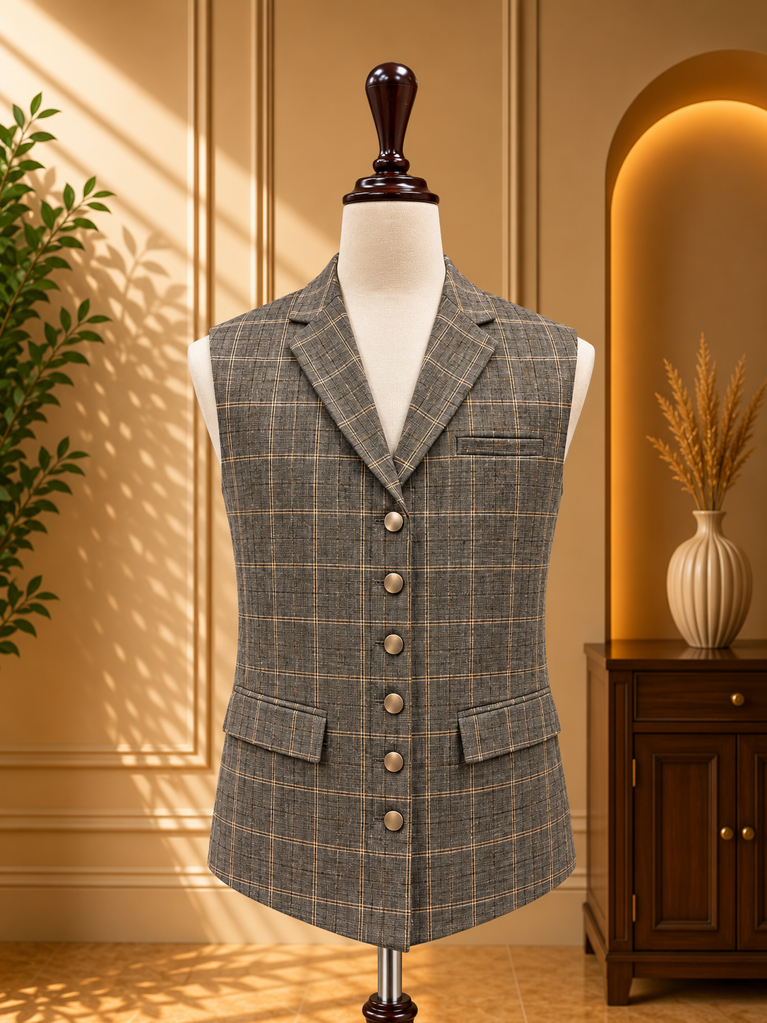 COAT COLLAR WITH CHECK