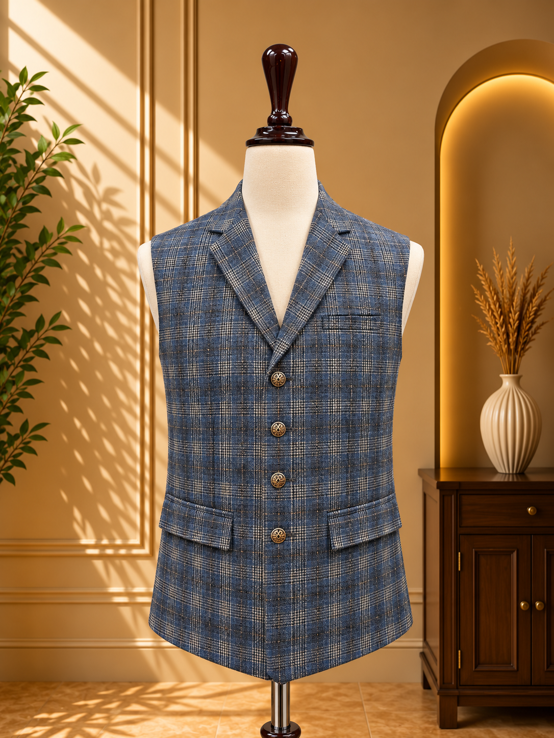 COAT COLLAR WITH CHECK