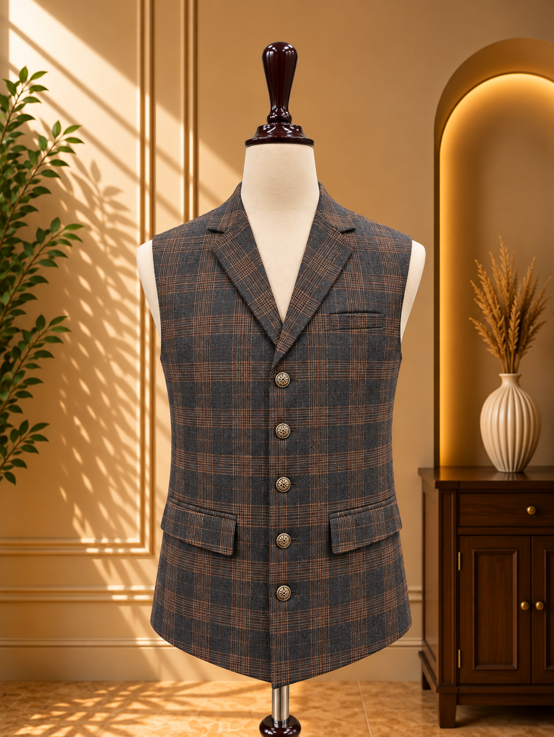COAT COLLAR WITH CHECK