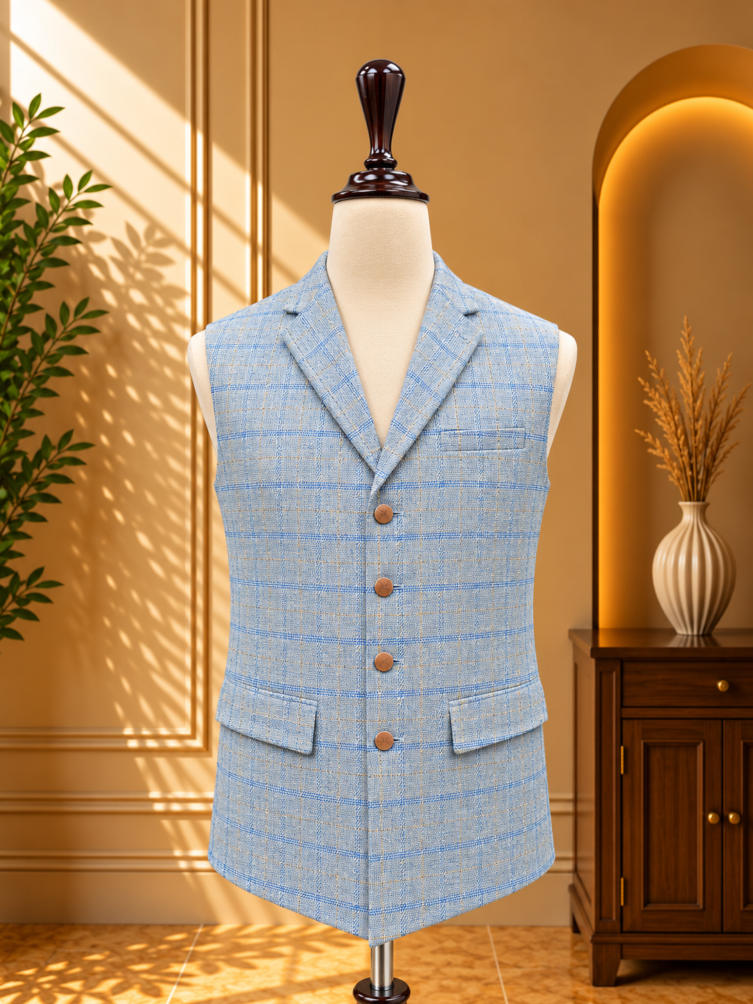 COAT COLLAR WITH CHECK