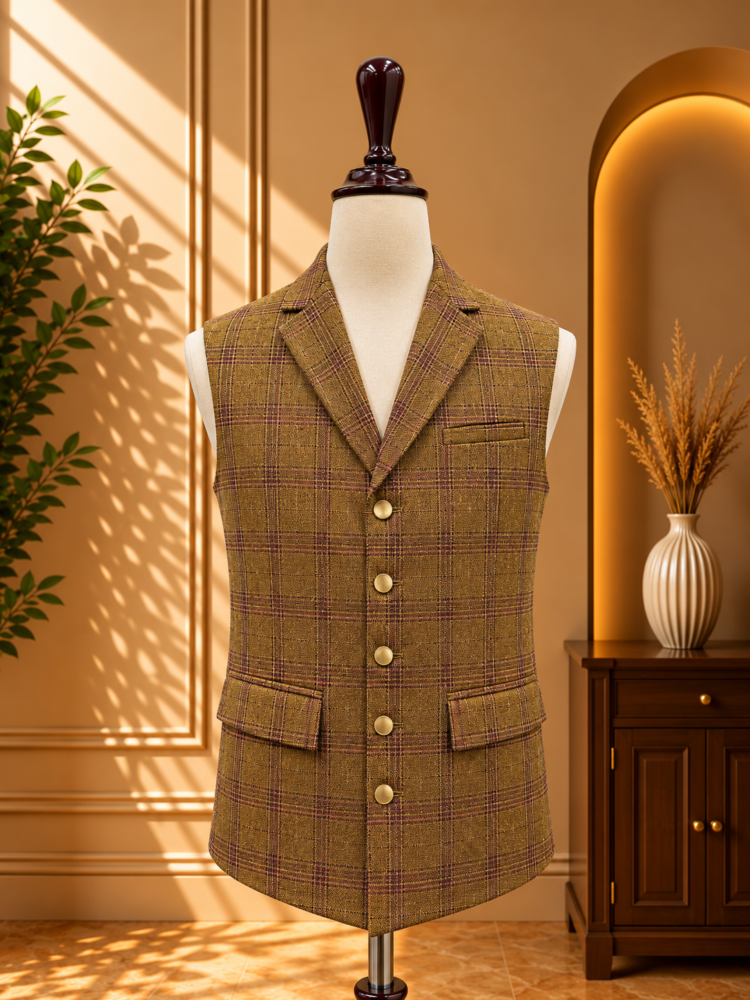 COAT COLLAR WITH CHECK