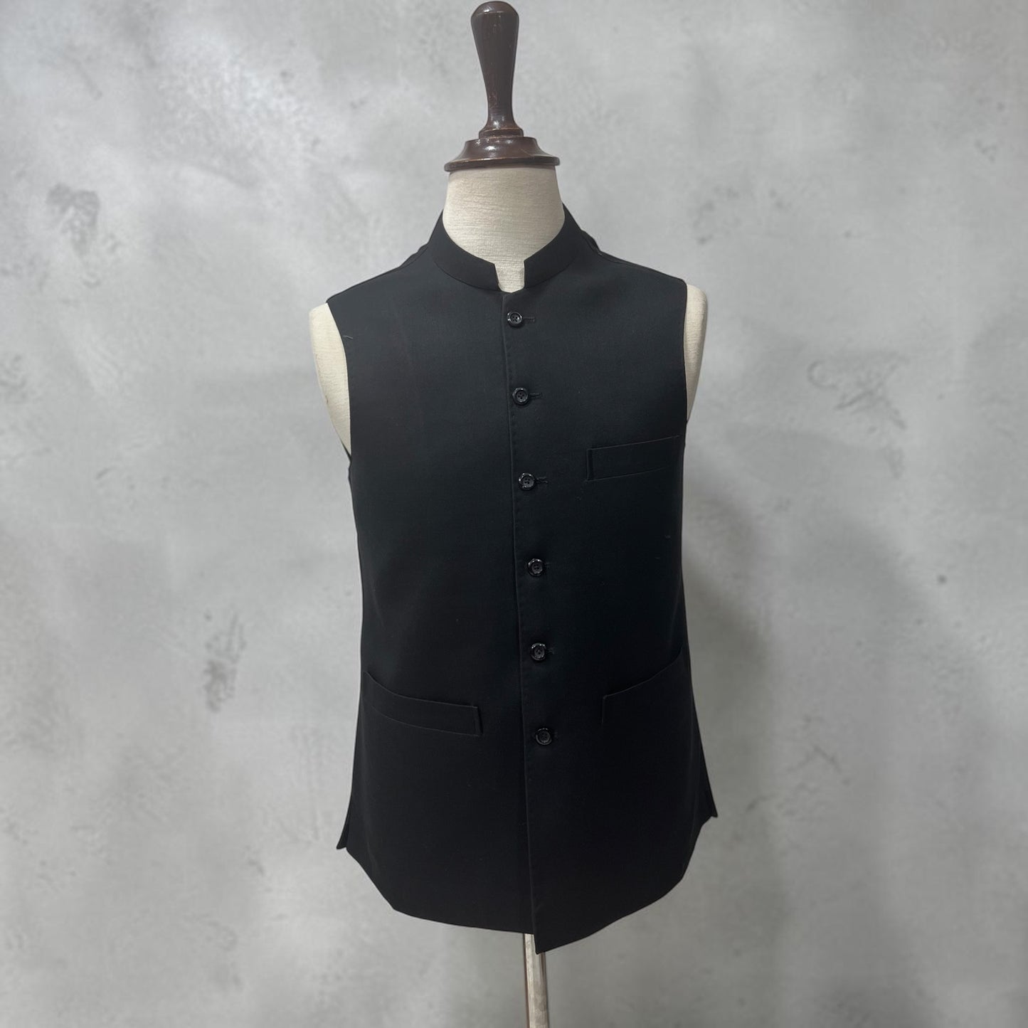 Plain black waistcoat