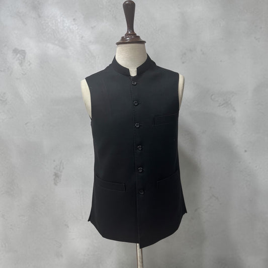 Plain black waistcoat