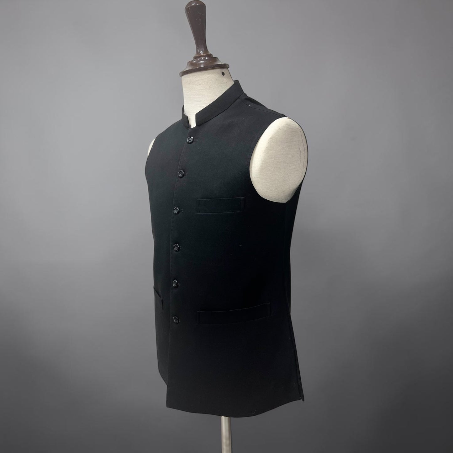 Plain black waistcoat