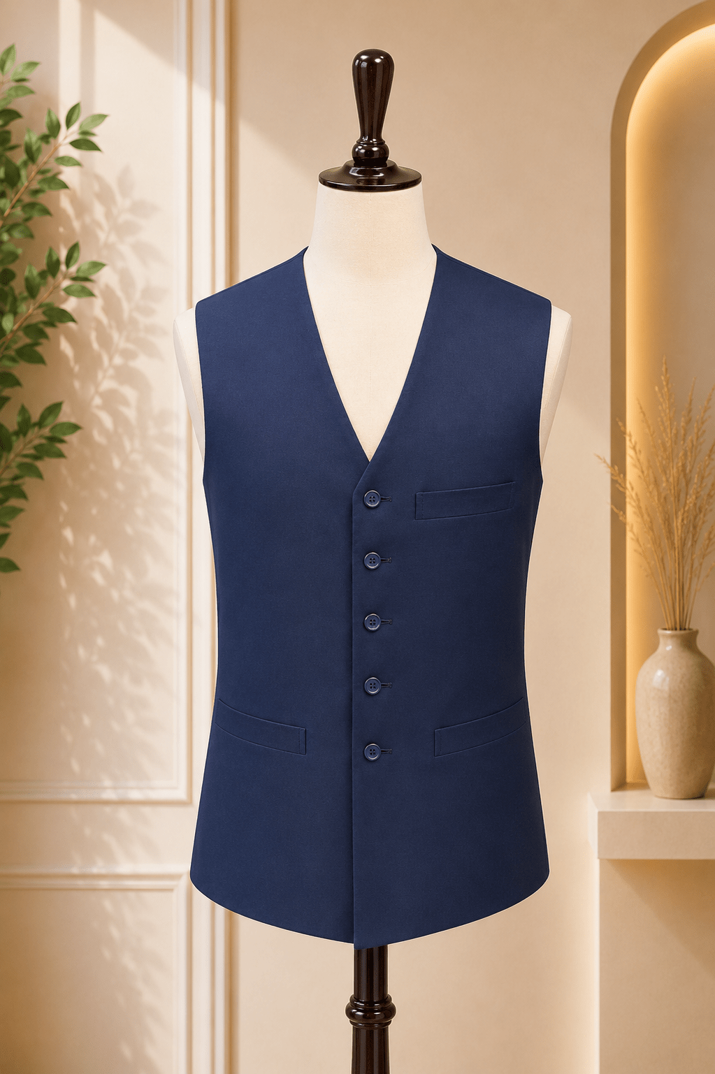 Classic V-Neck Waistcoat - Al amin coat and waistcoat mehal