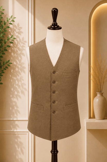 Classic V-Neck Waistcoat - Al amin coat and waistcoat mehal