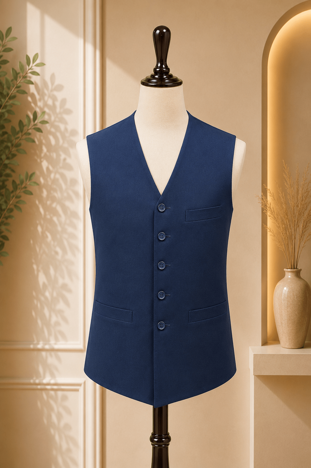 Classic V-Neck Waistcoat - Al amin coat and waistcoat mehal
