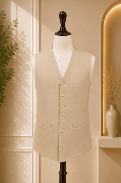 Classic V-Neck Waistcoat - Al amin coat and waistcoat mehal