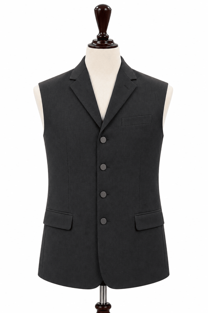Coat Collar Waistcoat Black - Al amin coat and waistcoat mehal