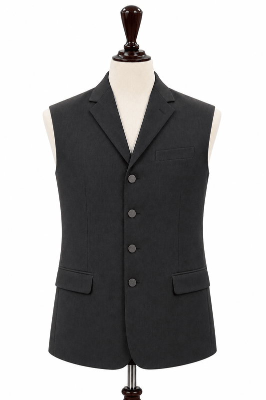 Coat Collar Waistcoat Black - Al amin coat and waistcoat mehal