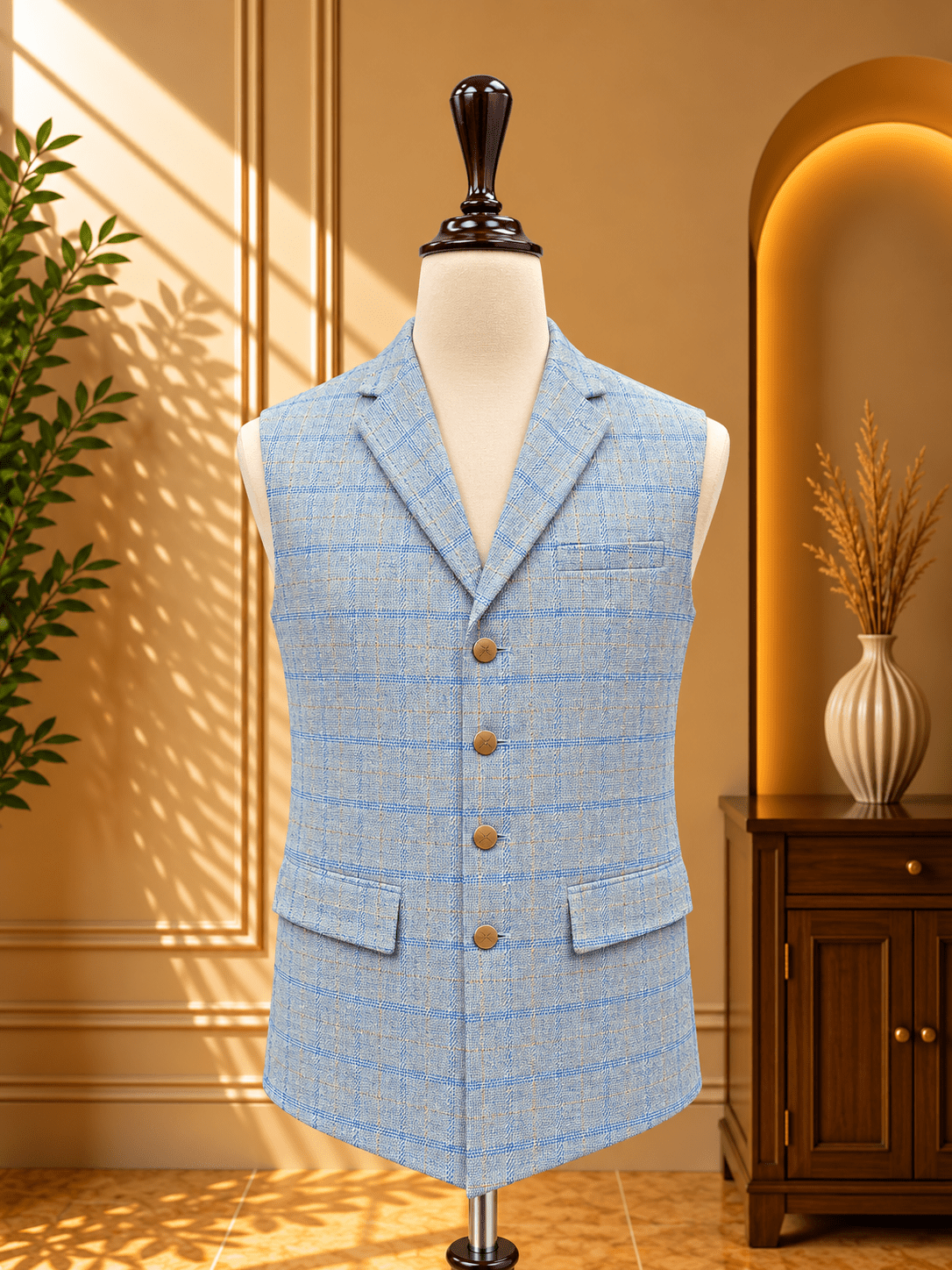 COAT COLLAR WITH CHECK - Al amin coat and waistcoat mehal