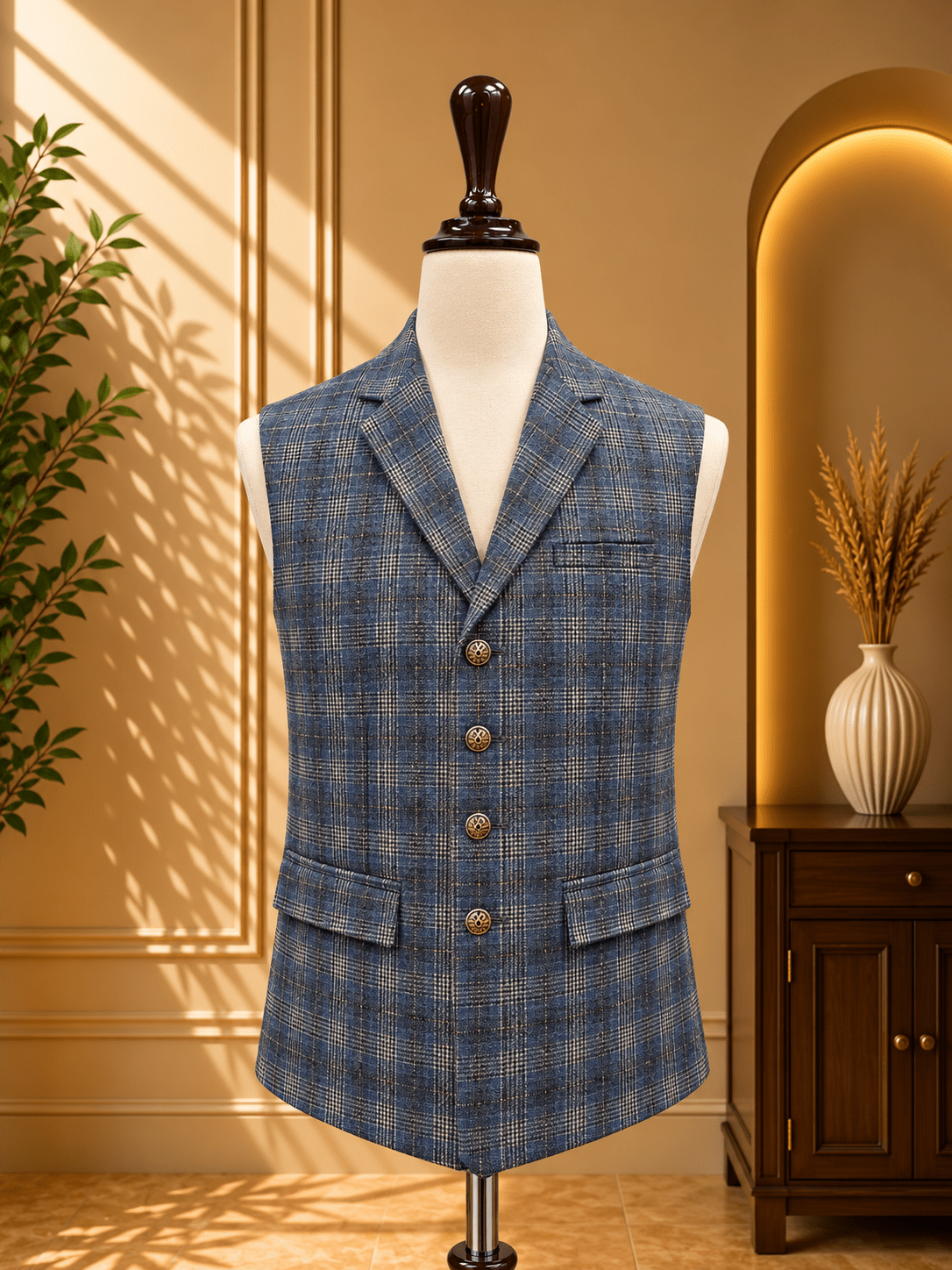 COAT COLLAR WITH CHECK - Al amin coat and waistcoat mehal