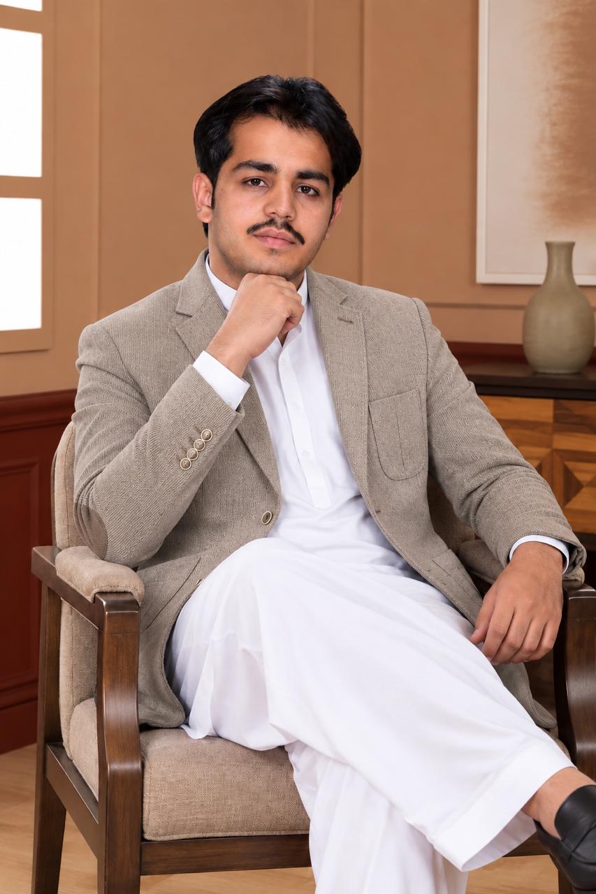 Herringbone Woollen Blazer - Al amin coat and waistcoat mehal