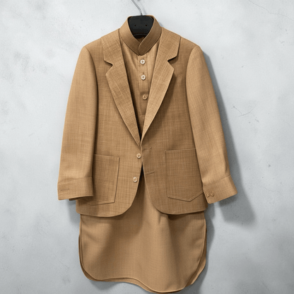 Kids 3-piece suit - Al amin coat and waistcoat mehal