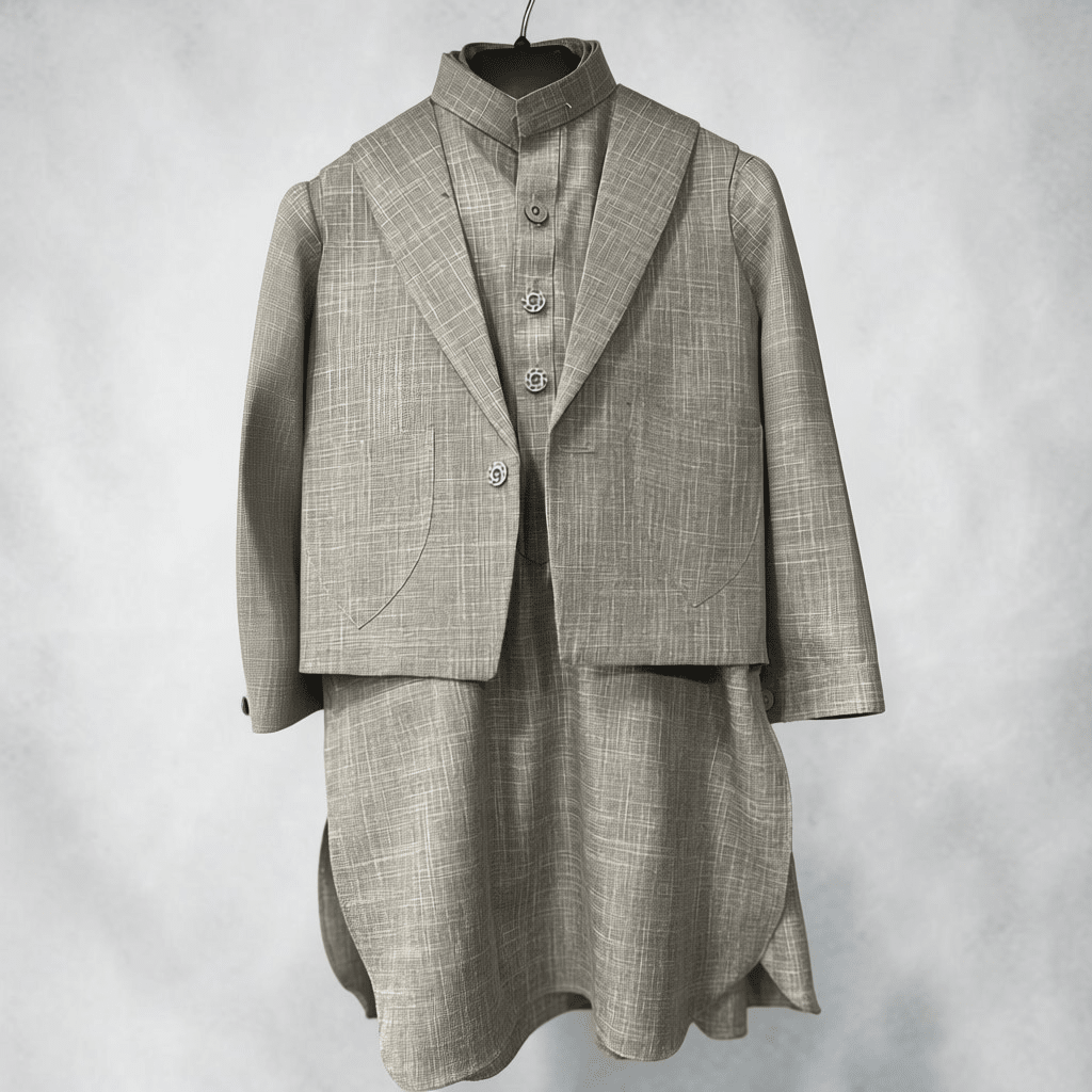 Kids 3-piece suit - Al amin coat and waistcoat mehal