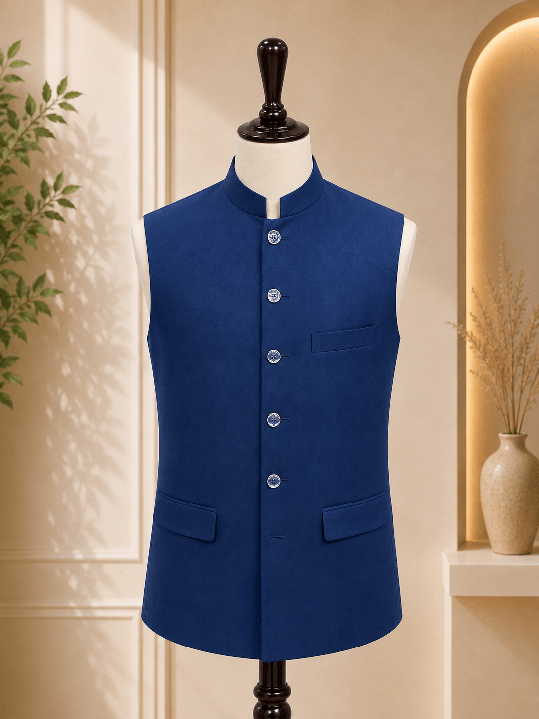 Men’s Mandarin Collar Waistcoat - Al amin coat and waistcoat mehal