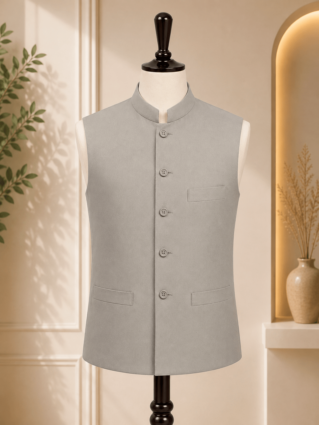 Men’s Mandarin Collar Waistcoat - Al amin coat and waistcoat mehal