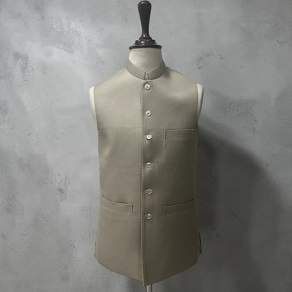 Plain cream waistcoat - Al amin coat and waistcoat mehal