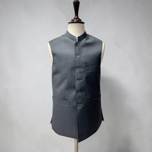 Plain Navy blue waistcoat - Al amin coat and waistcoat mehal