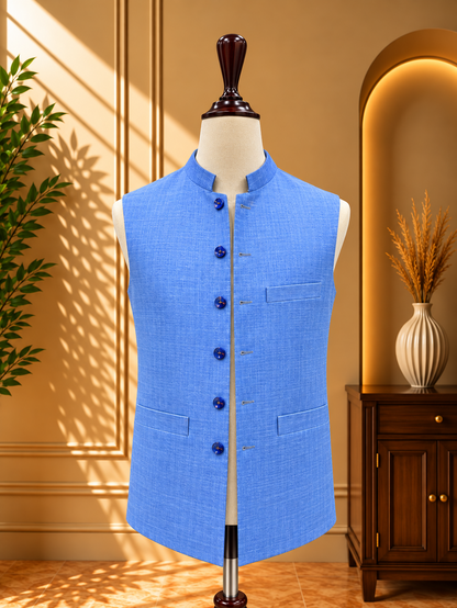Sherwani Waistcoat in Sky Blue