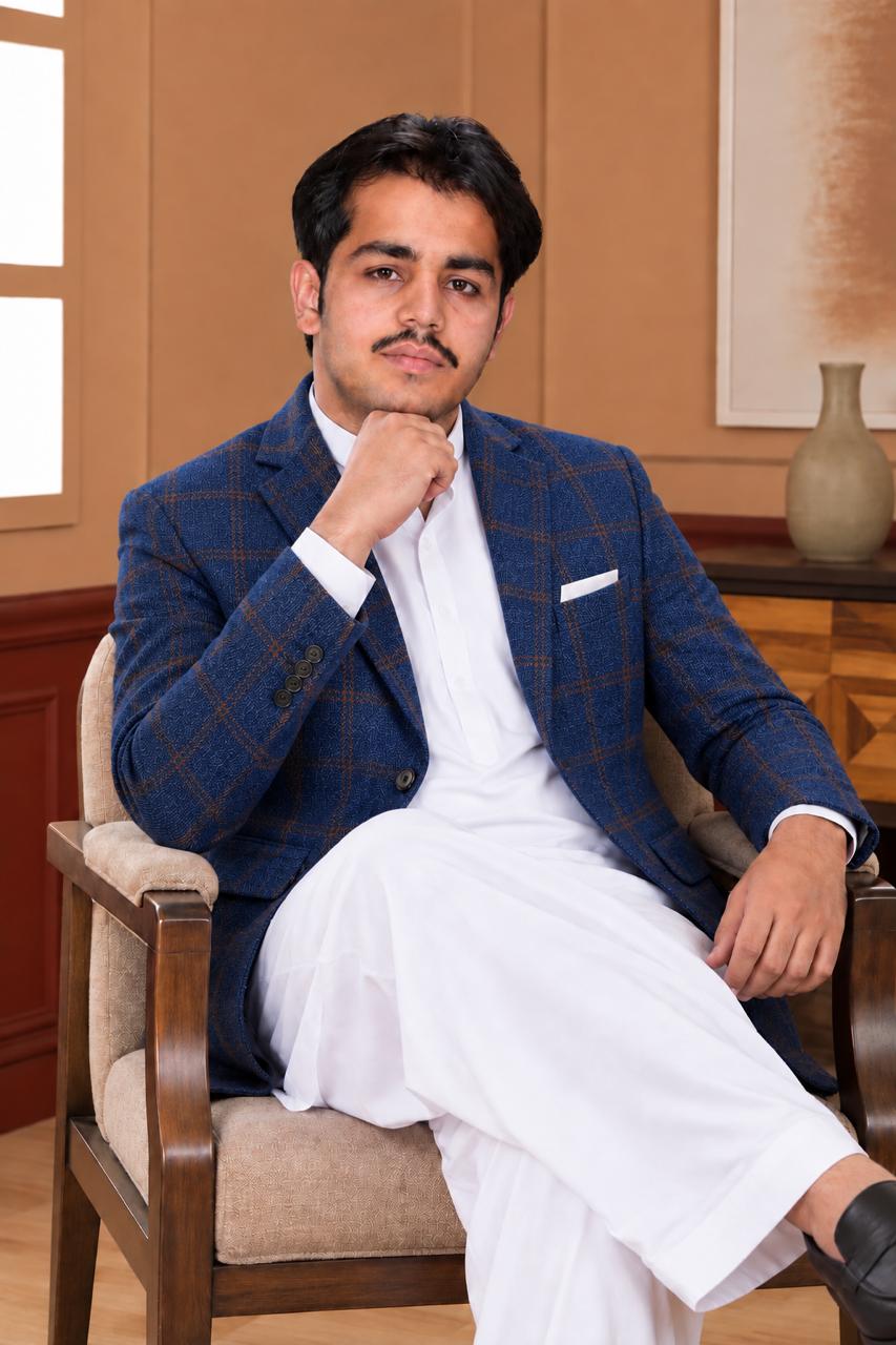 Windowpane Woollen Blazer - Al amin coat and waistcoat mehal
